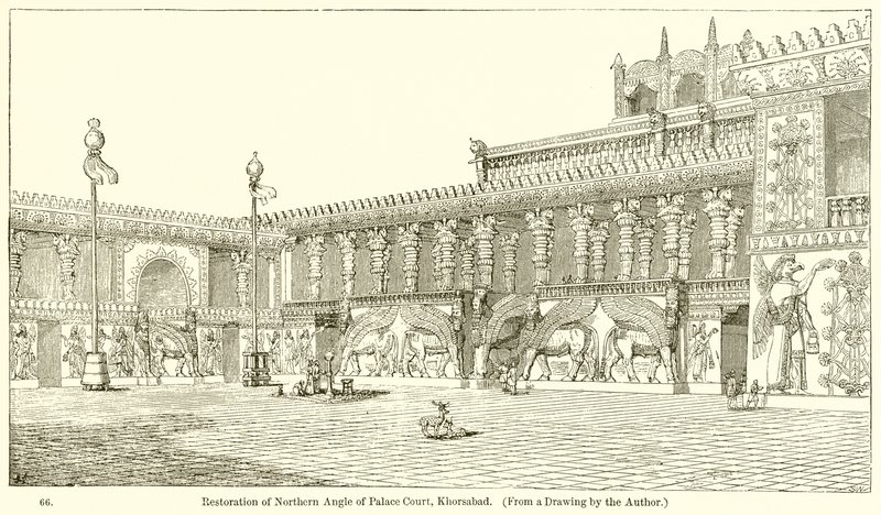 Restoration of Northern Angle of Palace Court, Khorsabad by English School
