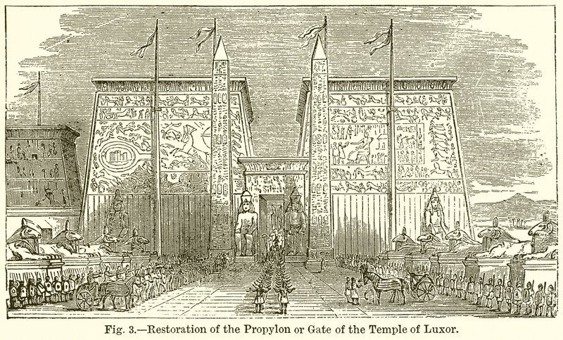 Restoration of the Propylon or Gate of the Temple of Luxor by English School