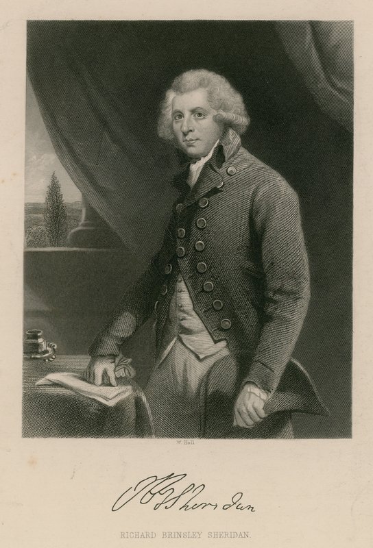 Richard Brinsley Sheridan, playwright, poet and theatre manager by English School