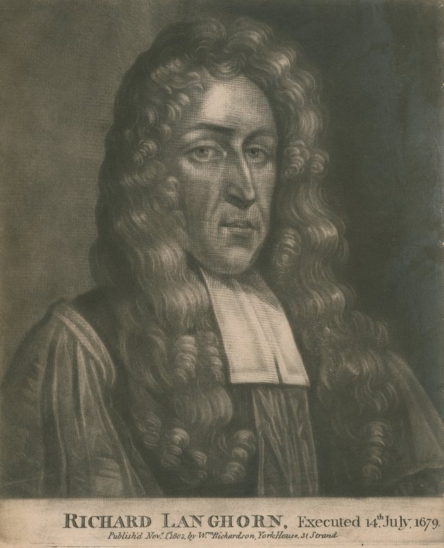 Richard Langhorn, executed 14 July 1679 by English School