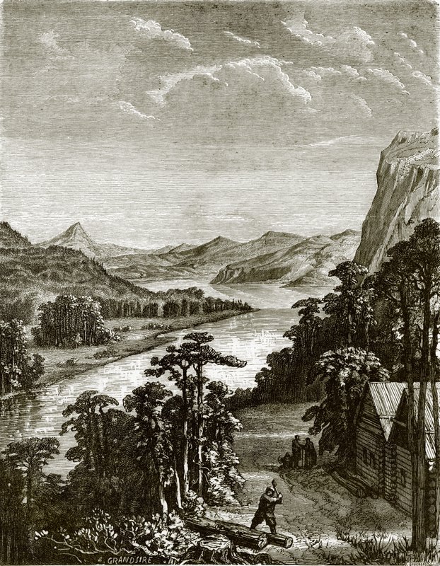 River Amoor and King-Gan Mountains by English School