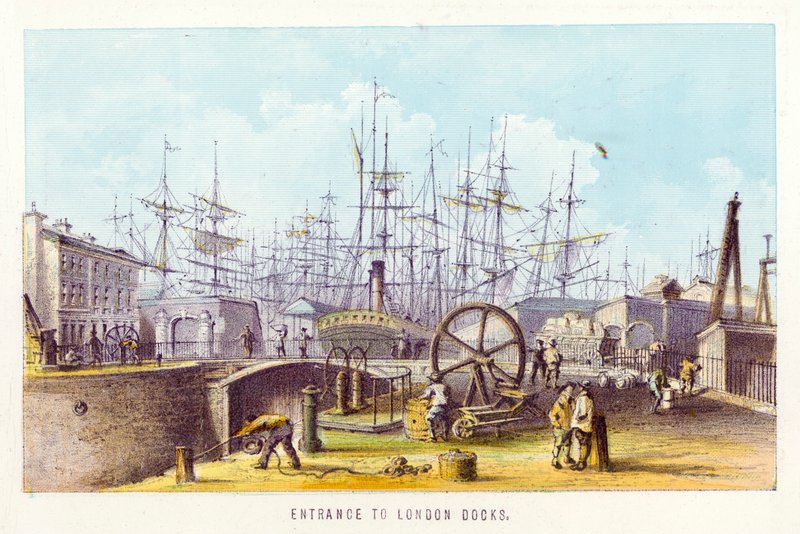 River Thames: Entrance to London Docks by English School