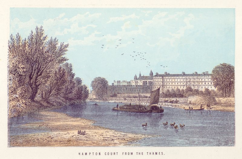 River Thames: Hampton Court from the Thames by English School
