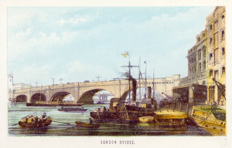 River Thames: London Bridge by English School