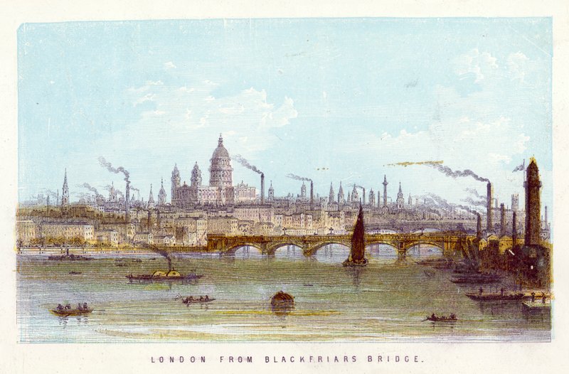 River Thames: London from Blackfriars Bridge by English School