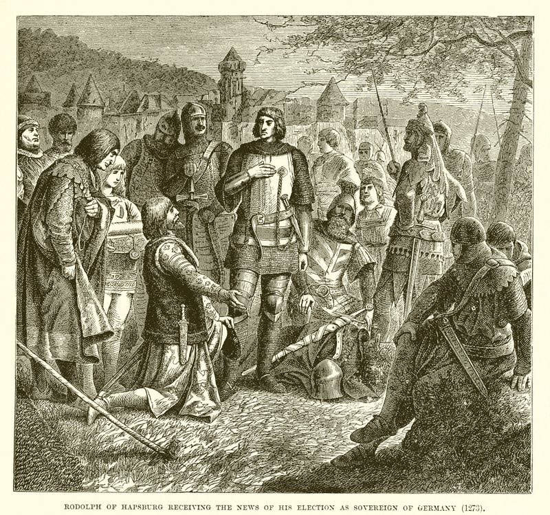 Rodolph of Hapsburg Receiving the News of His Election as Sovereign of Germany (1273) by English School
