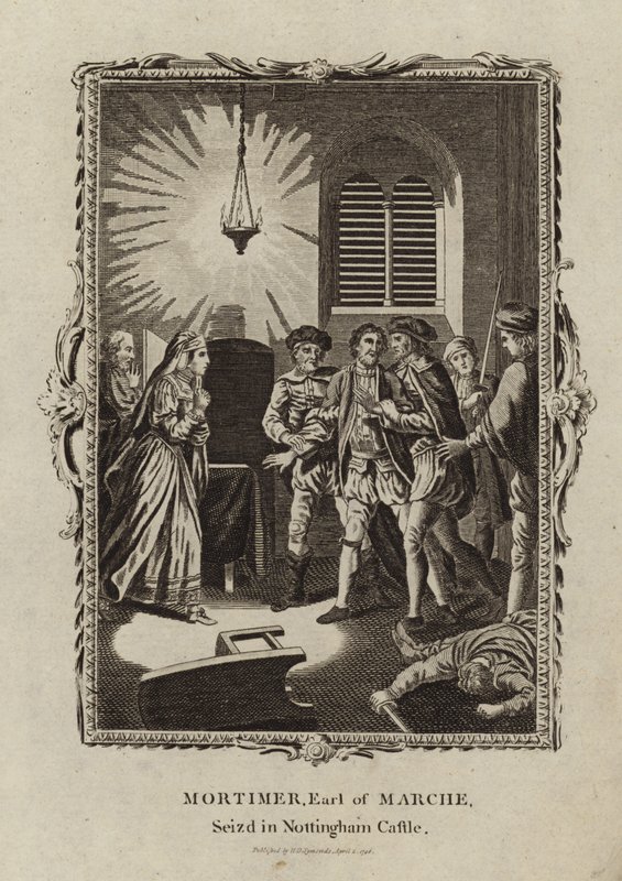 Roger Mortimer seized at Nottingham Castle by English School