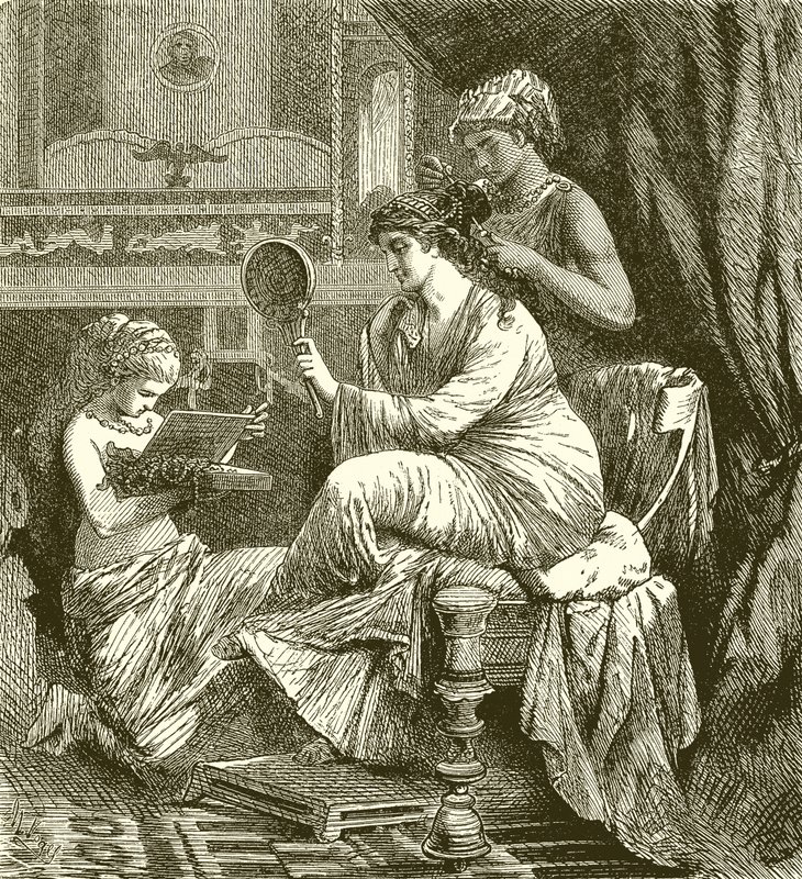 Roman Lady at Her Toilet by English School
