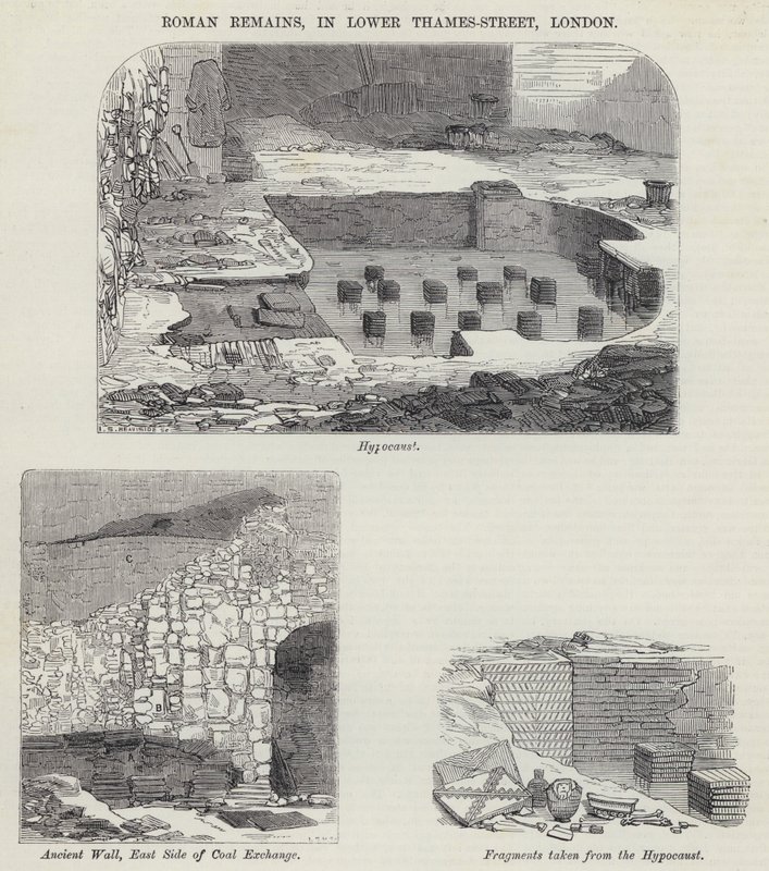 Roman Remains, in Lower Thames-Street, London by English School
