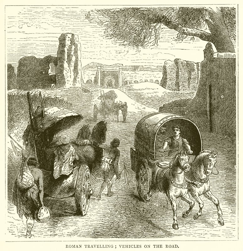 Roman Travelling; Vehicles on the Road by English School