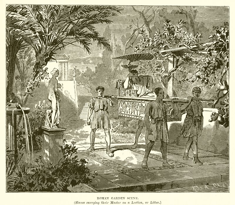 Roman Garden Scene by English School