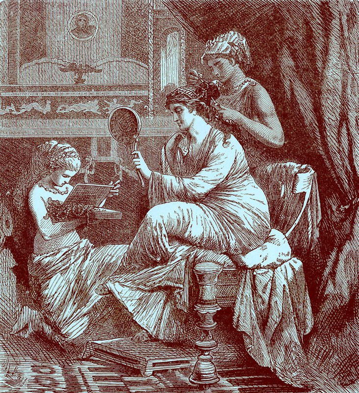 Roman Lady at Her Toilet, Illustration from The Illustrated History of the World, Published c.1880 by English School
