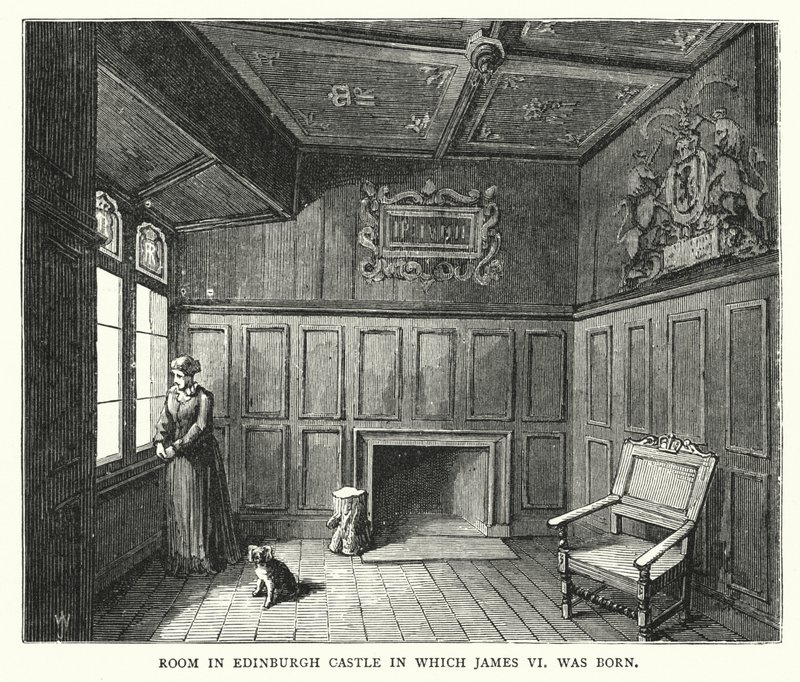 Room in Edinburgh Castle in which James VI was born by English School