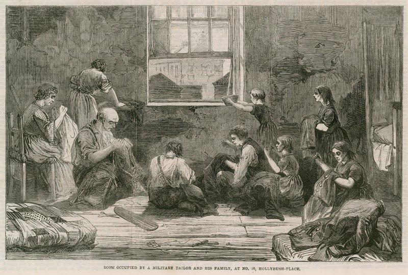 Room Occupied by a Military Tailor and His Family, at No 10 Hollybush-Place by English School