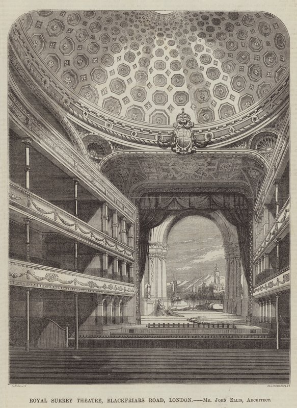 Royal Surrey Theatre, Blackfriars Road, London, Mr John Ellis, Architect by English School