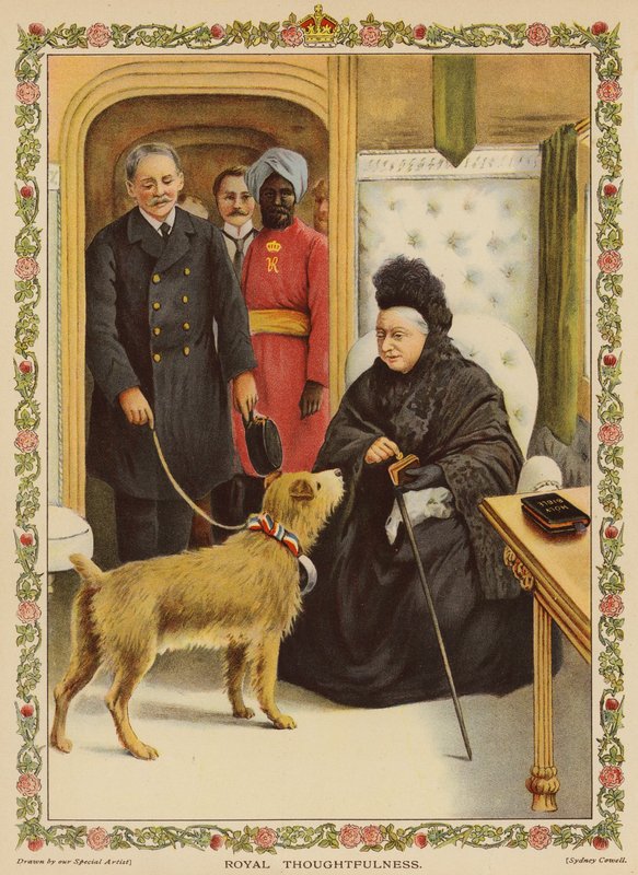 Royal Thoughtfulness - Queen Victoria at Paddington Station, making a charitable donation by English School