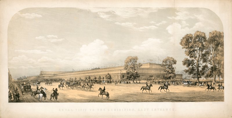 Royal Visit to the Great Exhibition 1851, East Entrance by English School