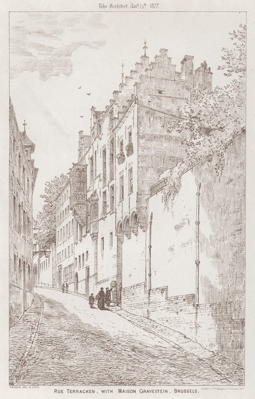 Rue Terracken, with Maison Gravestein, Brussels by English School