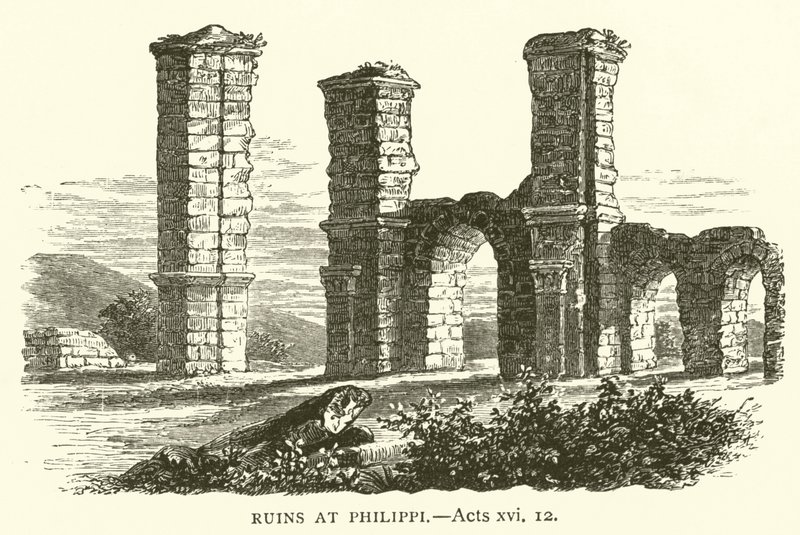 Ruins at Philippi, Acts, xvi by English School