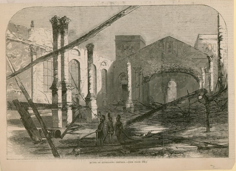 Ruins of Limehouse Church by English School
