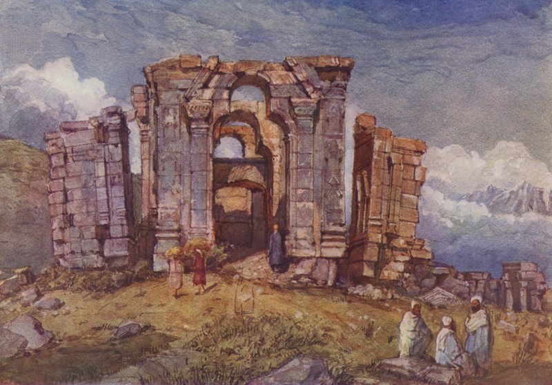 Ruins of Martand Sun Temple, Kashmir by English School