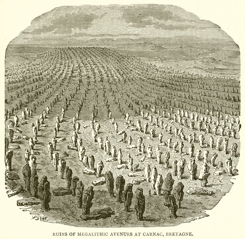 Ruins of Megalithic Avenues at Carnac, Bretagne by English School