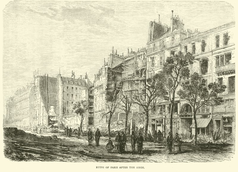 Ruins of Paris after the Siege, April 1871 by English School