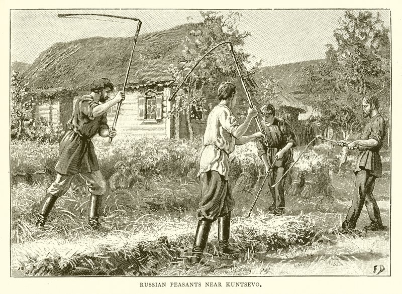 Russian Peasants Near Kuntsevo by English School