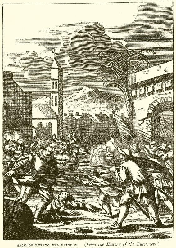 Sack of Puerto del Principe by English School