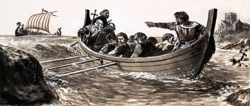 Saint Malo Escapes from Marauding Vikings by English School