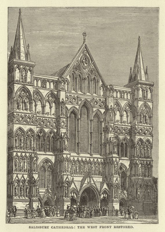 Salisbury Cathedral, The West Front Restored by English School