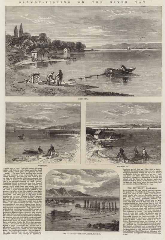 Salmon Fishing on the River Tay by English School