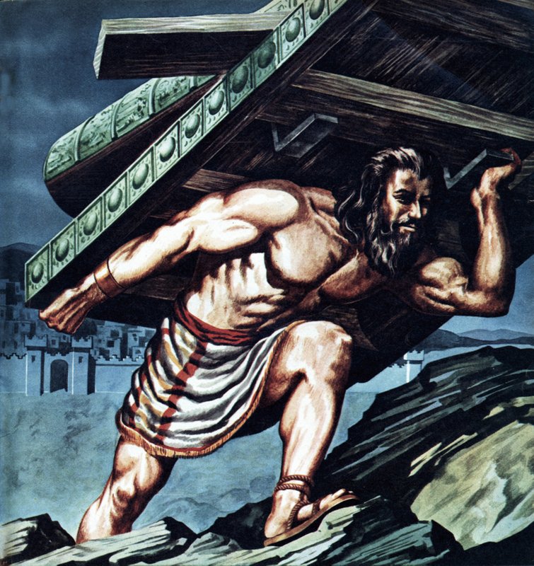 Samson Carrying the Gate of Gaza by English School