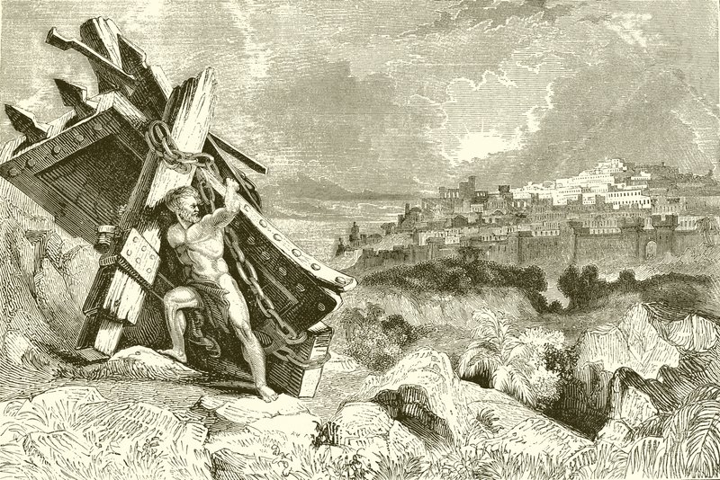 Samson Carrying Away the Gates of Gaza by English School