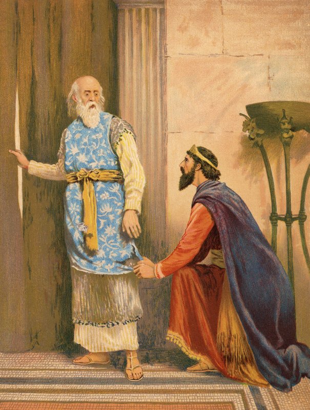 Saul and Samuel, I Samuel, XV, 27 by English School