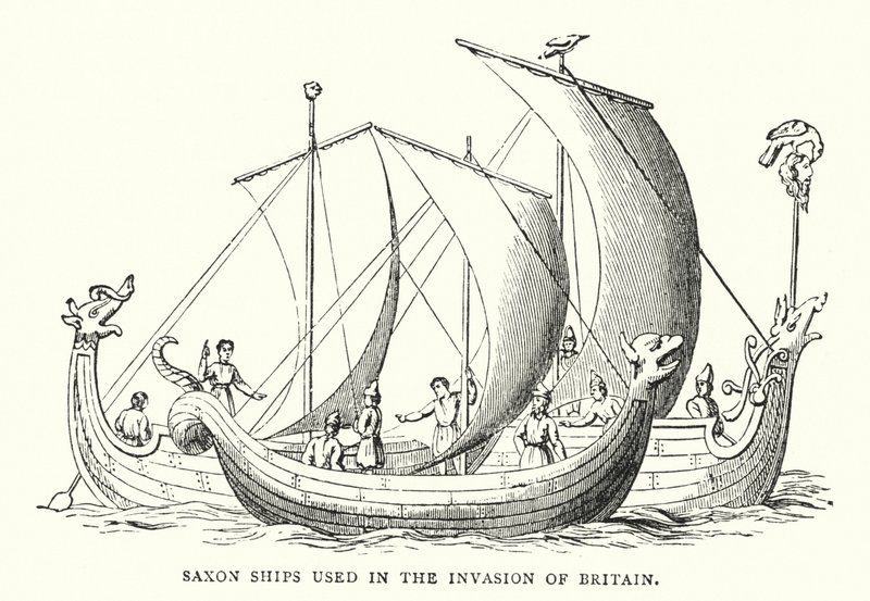 Saxon Ships used in the Invasion of Britain by English School