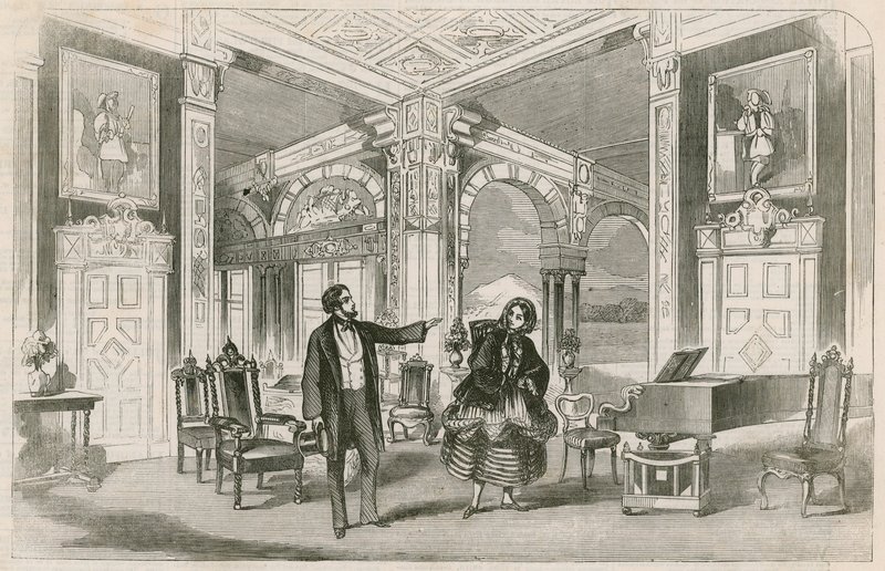 Scene from Miss P Hortons new entertainment at the Gallery of Illustration, Regent Street, London by English School