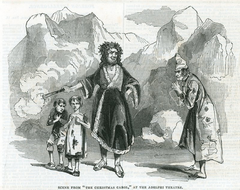 Scene from The Christmas Carol at the Adelphi Theatre by English School