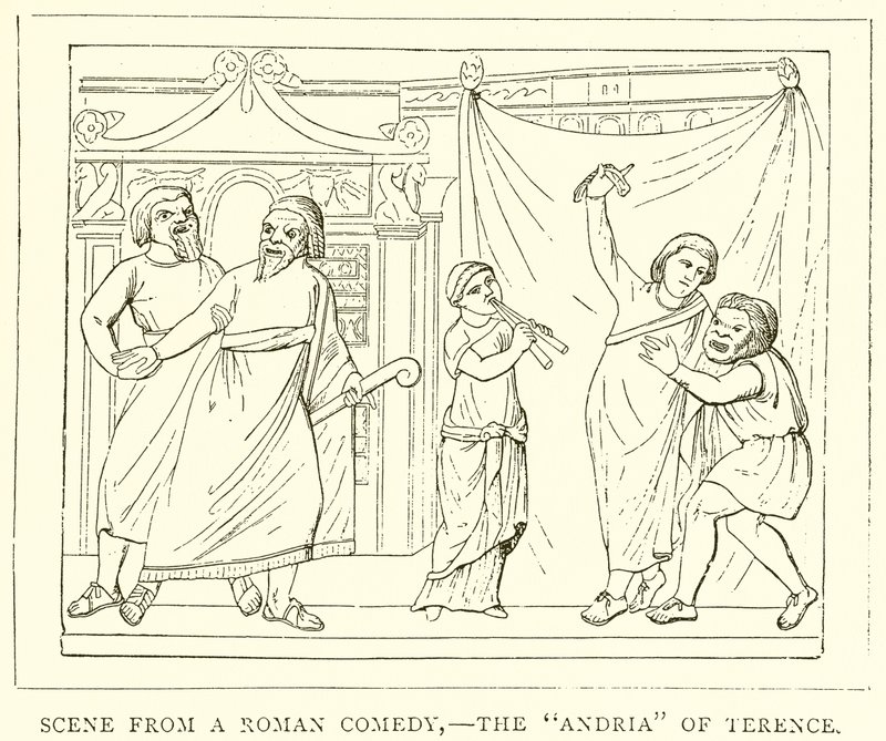 Scene from a Roman Comedy,--The Andria of Terence by English School