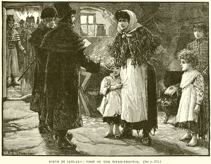 Scene in Ireland: Visit of the Tithe-Proctor by English School