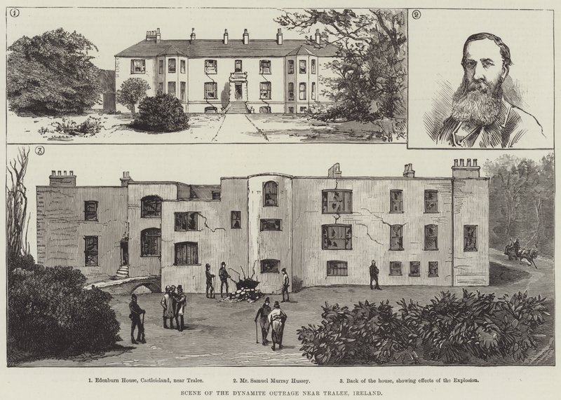 Scene of the Dynamite Outrage near Tralee, Ireland by English School