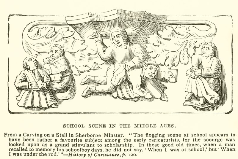 School scene in the Middle Ages by English School