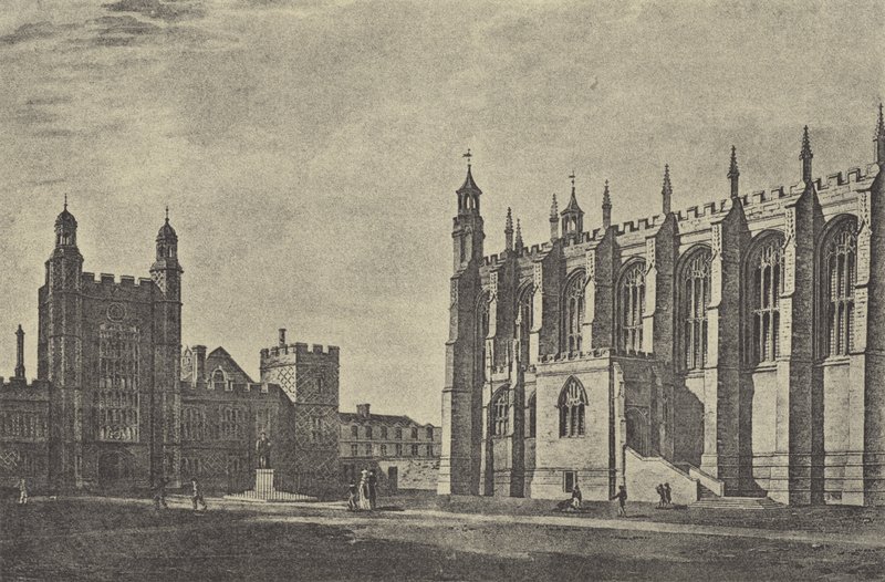 Schoolyard in 1814 (engraving) by English School
