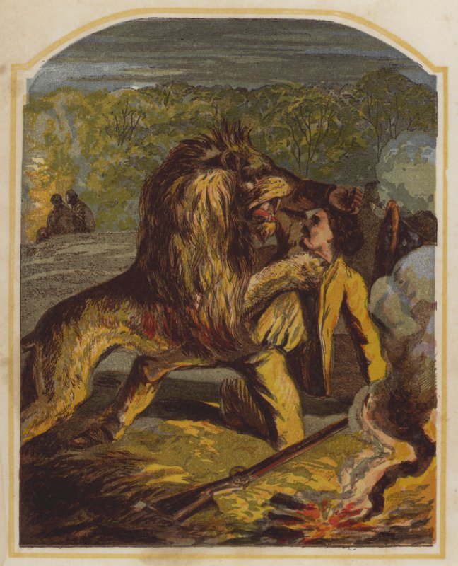 Scottish Missionary David Livingstone Attacked by a Lion in Africa by English School