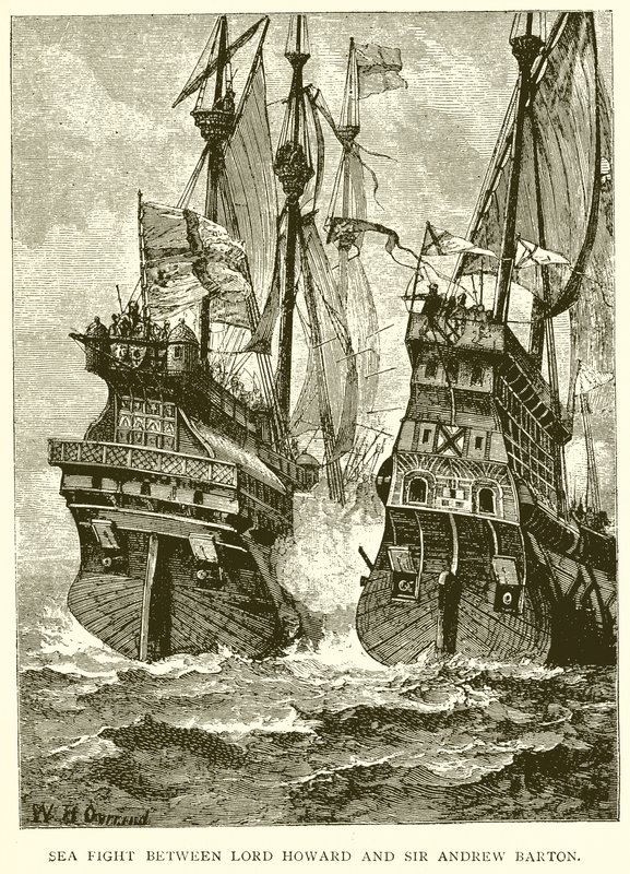 Sea Fight Between Lord Howard and Sir Andrew Barton by English School