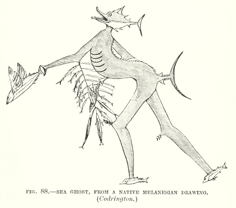 Sea ghost, from a native Melanesian Drawing, Codrington by English School