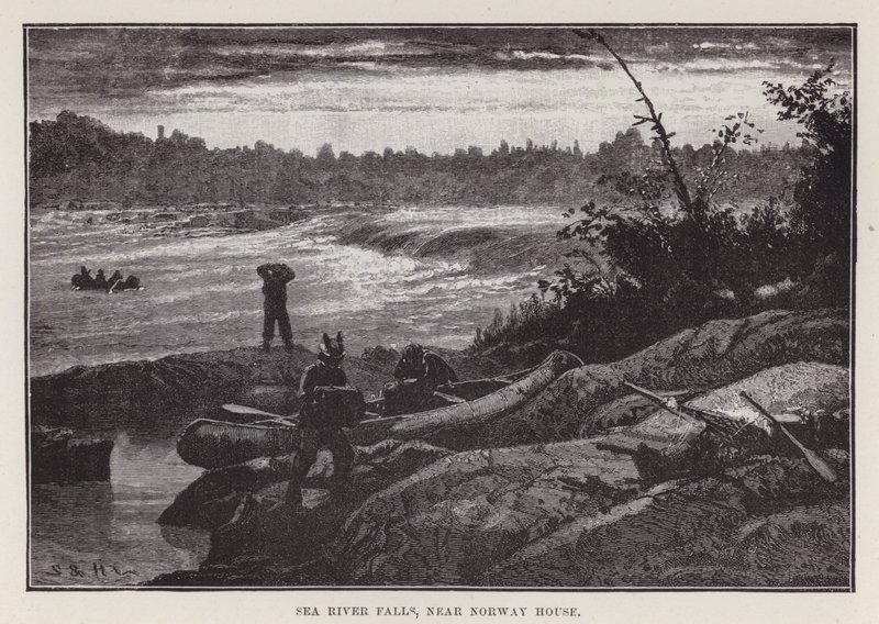 Sea river falls, near Norway House by English School