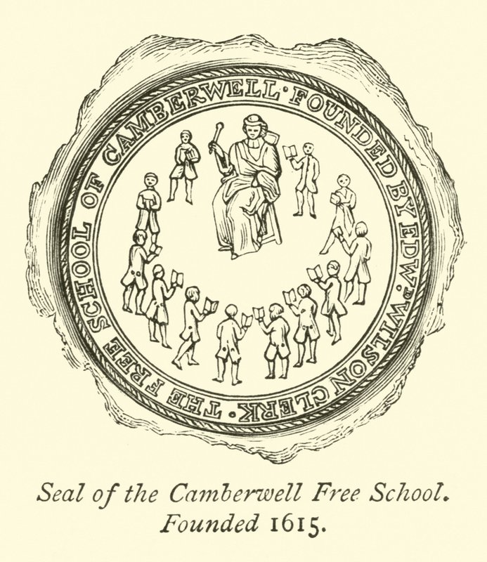 Seal of the Camberwell Free School, Founded 1615 by English School