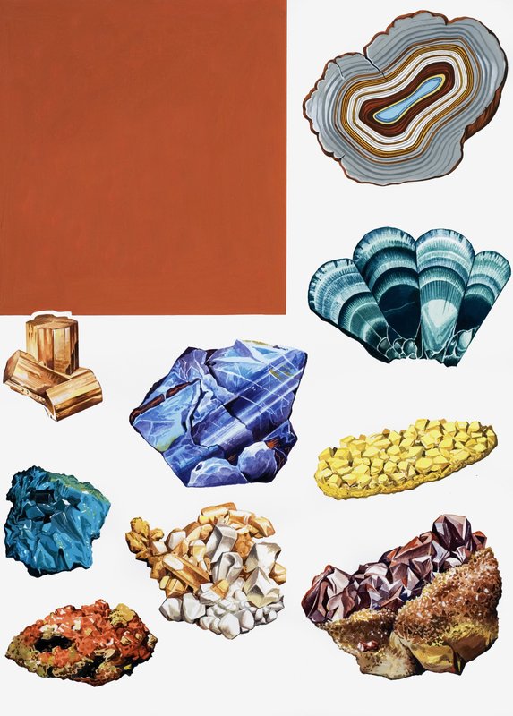 Semi-precious Stones Montage by English School