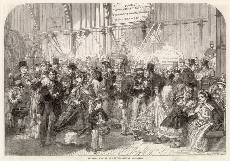Shilling Day at the International Exhibition 1862 by English School